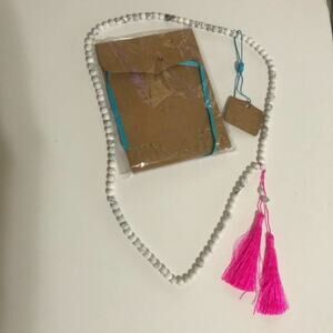 Shiraleah Chicago jewelry - Anthropologie - Java marble bead necklace pink NEW